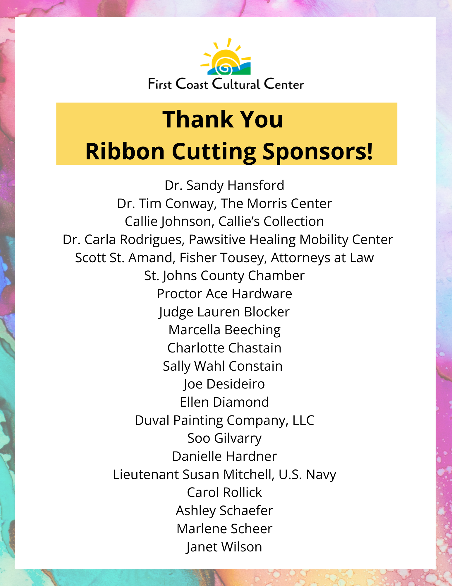 Ribbon cutting vendor sponsors 1